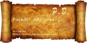 Patkó Dániel névjegykártya