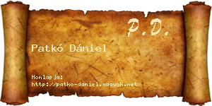 Patkó Dániel névjegykártya